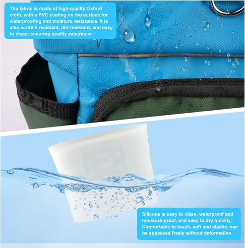 Vista 3 de LIOPARD Bolsa de golosinas para perros, bolsa de entrenamiento para pasear mascotas, bolsa de golosinas para mascotas con forro de silicona, cierre