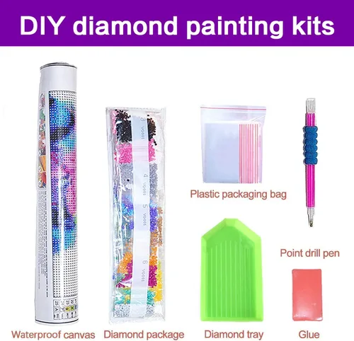 Vista 5 de croshom Kits de Arte de Diamantes Grandes para Adultos, Kits de Pintura de Arte de Diamantes de Paisaje Aurora Boreal para Adultos, 5D DIY Taladros