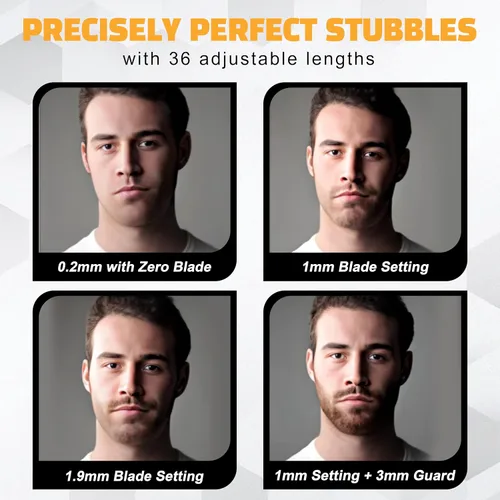 Vista 6 de Brio Beardscape V1 Recortador de barba para hombre profesional con cuchilla de cerámica de baja fricción, recortador de pelo inalámbrico profesional