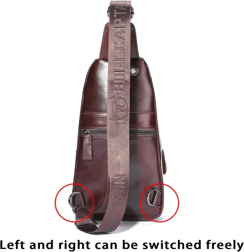 Vista 125 de LUKZIJAES Bolso bandolera de cuero genuino para hombre
