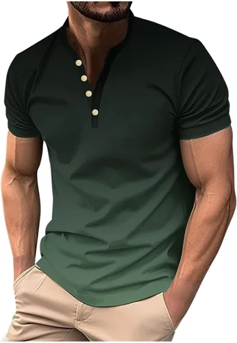 Vista 14 de Camisetas para hombre con gráfico divertido de manga corta con cremallera de un cuarto, camiseta polo de verano casual elegante para gimnasio