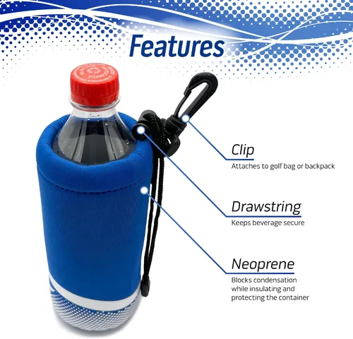 Vista 3 de Proactive Sports Soporte de botella de neopreno con cordón y clip de bolsa para botellas de 16-20oz
