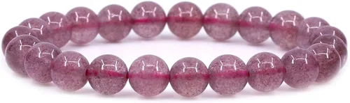 Vista 47 de Keleny Gem - Pulsera elástica de piedras semipreciosas con cuentas redondas de 8 mm, 7 pulgadas, unisex Ágata de encaje azul de grado A