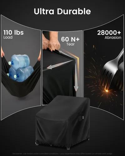 Vista 3 de FORSPARK - Funda para silla de patio – Funda impermeable y resistente a los rayos UV para muebles de exterior de mimbre, mecedoras y sillas