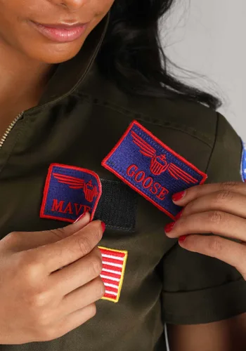 Vista 6 de Disfraz de Vestido Traje de Vuelo Top Gun para Mujer Talla Plus Multicolor