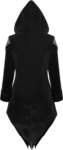 Vista 2 de Chaqueta medieval steampunk para hombre, estilo vampiro, gótico, victoriano, pirata, abrigo