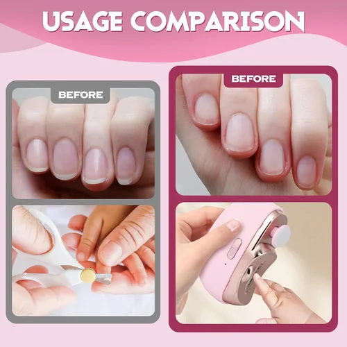 Vista 4 de Cortaúñas eléctrico, lima de uñas eléctrica, recortadora de uñas automática 3 en 1 con pulido, molinillo de uñas automático para mujeres, recortador