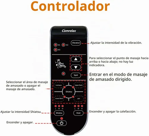 Vista 8 de Masajeador de espalda Shiatsu con calor, almohadilla para silla de masaje para espalda completa, masajeador de silla con soporte para el cuello