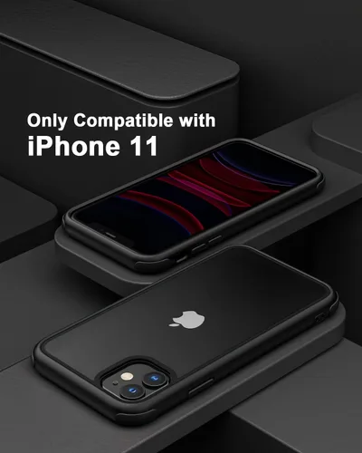 Vista 2 de Mobnano Funda transparente para iPhone 11, con protección multicolor a prueba de golpes, no amarillenta, anti arañazos, parte trasera