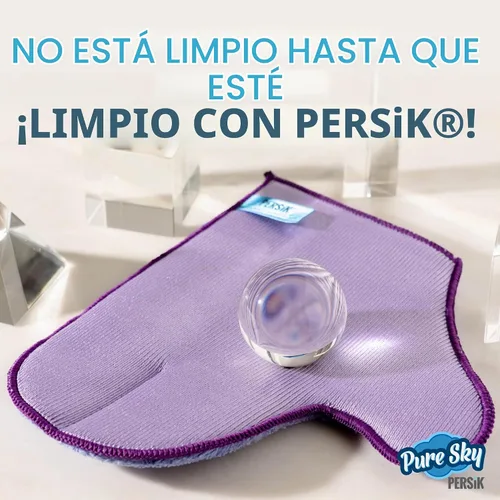 Vista 9 de persik Pure-Sky - Guante de limpieza de microfibra Ultra – Just Add Water No necesita detergentes – 2 en 1, combinación para vidrio y multiusos
