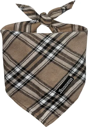Vista 14 de Pañuelo ajustable para perro, 1 bufanda triangular de algodón suave y lavable para perros y gatos pequeños, medianos y grandes (marrón y azul, S)