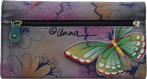 Vista 2 de Anna by Anuschka Cartera de cuero genuino pintada a mano para mujer