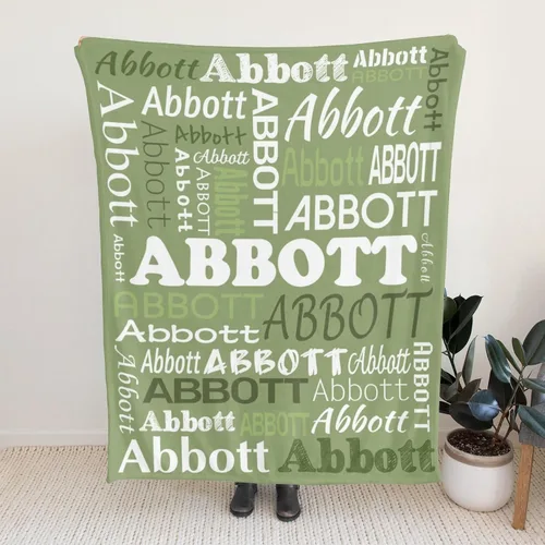 Vista 4 de Ships Next Day Custom Blanket with Name Personalized Throw Blanket for Baby Kid Customized Gifts for Dad, Mom, Grandpa, Grandma, Son, Daughter Algae