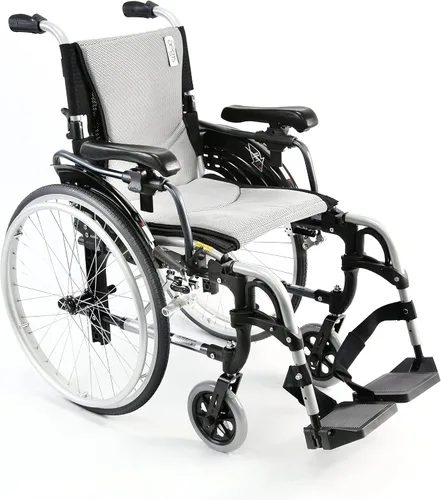 Vista 12 de Karman Healthcare S-305 Silla de ruedas ergonómica ultraligera de 29 libras con reposapiés extraíble y ruedas de liberación rápida, color rojo