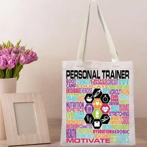 Vista 6 de BWWKTOP Bolsa de mano para entrenador personal, regalos para instructor de fitness, bolsa de hombro, regalos para entrenador de fitness