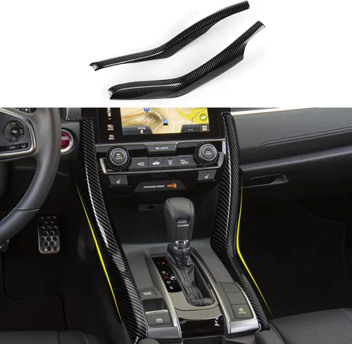 Vista 22 de Calcomanías de cubierta de altavoz de pilar para Honda Civic 2016 2017 2018 2019 2020 2021 10ª generación Accesorios ABS fibra de carbono pegatinas