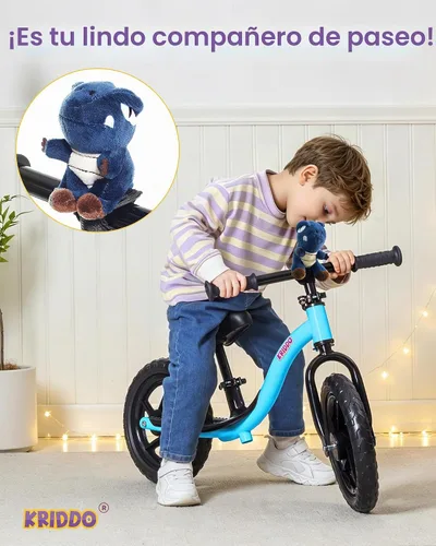 Vista 4 de KRIDDO Bicicleta de Equilibrio para Niños Pequeños de 2 Años, Edad de 24 Meses a 5 Años, Bicicleta de Empuje Interactiva de Aprendizaje Temprano