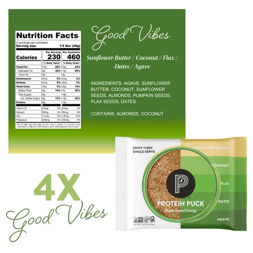 Vista 5 de Protein Puck Barras de proteínas a base de plantas, 16 unidades, 3.25 onzas