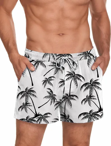 Vista 22 de COOFANDY Men's Swim Trunks Quick Dry Board Shorts Swimwear Bathing Suit Un negro