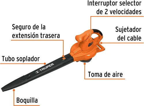 Vista 2 de TRUPER SOPLA-1440 Soplador/aspiradora eléctrica 1.440W, con colector de bolsas