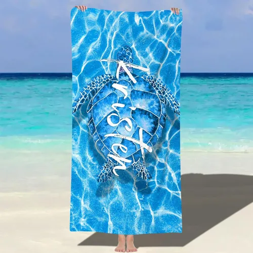Vista 25 de Toalla de playa personalizada con nombre personalizado, secado rápido, niños adultos A-mariposas