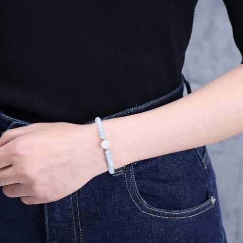Vista 2 de COAI Pulsera simple de cristal curativo con cuentas para mujer