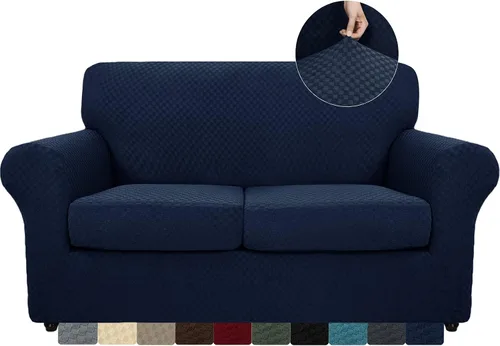 Vista 48 de MAXIJIN funda para sofá de 4 piezas, para sofás de 3 plazas, muy elástica, no se desliza, para perros, para mascotas, protector elástico de muebles