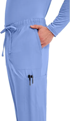 Vista 2 de Cherokee Scrubs for Men Tapered Leg Cargo Scrub Pants with Zip Fly, 5 Pockets Elastic Waist 2-Way Stretch & Easy Care WW190