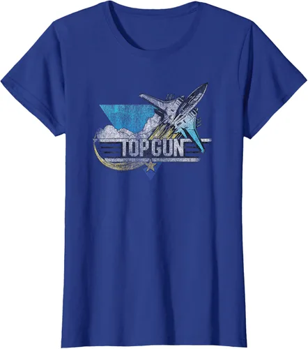 Vista 7 de Top Gun Illustrated F-14 Triangle Art Camiseta, Azul / Patchwork, S Azul Marino