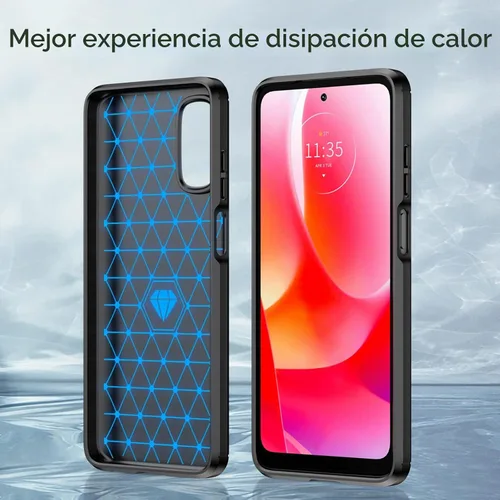 Vista 5 de Funda para Moto G 5G (2022) con protector de pantalla HD, parachoques de TPU antideslizante de absorción de golpes, funda protectora de goma suave