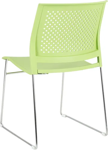 Vista 5 de Norwood Silla apilable de oficina con base de trineo cromado, con respaldo perforado (paquete de 5)