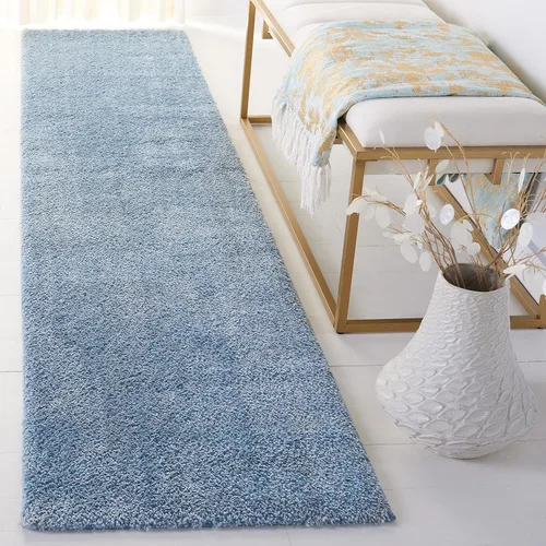 Vista 11 de SAFAVIEH Tahoe Shag Collection - Alfombra de área de 2 x 7 pies, color gris, diseño geométrico, felpa de 1.2 pulgadas de grosor, ideal para zonas
