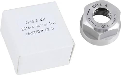 Vista 3 de Accusize Industrial Tools Tuerca hexagonal ER16-A, equilibrada a 18,000 RPM en G2.5, ER16-ANUT M22×1.5, Balanced to 18,000 RPM, HRC 50-52, Alloy