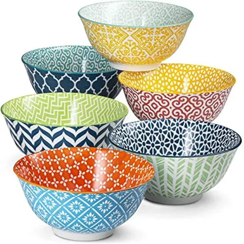 Vista 15 de KooK Tazones de sopa, cuenco para cereales, cerámica, cuencos para cocina, microondas, lavavajillas y congelador, platos de porcelana para pasta
