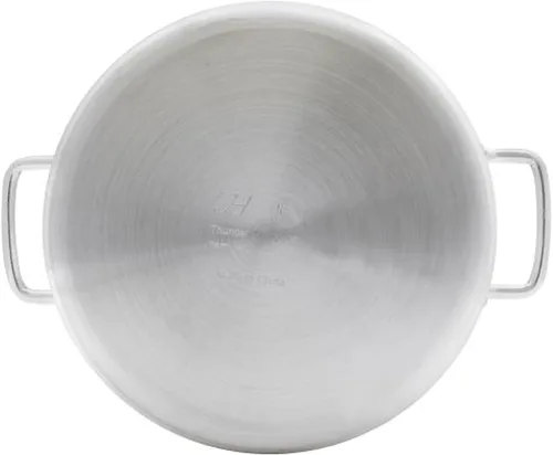Vista 5 de TrueCraftware - Olla de aluminio de 8 cuartos de galón con cubierta de 0.236 in de grosor: utensilios de cocina pesados, sartén para estofar, asar