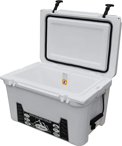 Vista 9 de BKC Enfriador aislado rotomoldeado de 20L/45L, enfriador de hielo de 3 días, hielera ideal para pesca, canotaje, barbacoa, camping, pincnic y otras