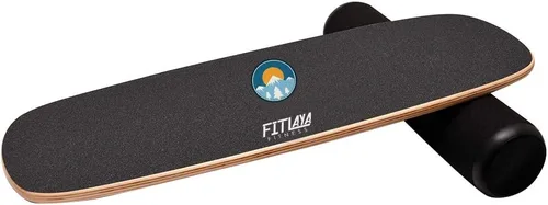 Vista 7 de Fitlaya Fitness Equipo de entrenamiento de madera para entrenamiento de fitness, hockey, patineta, surf y snowboard