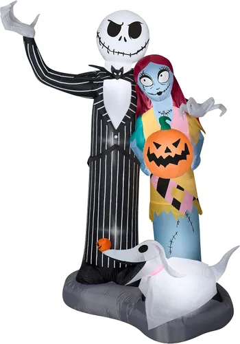 Vista 7 de Jack Skellington On Tombstone Airblown inflable de 3.5 pies de alto