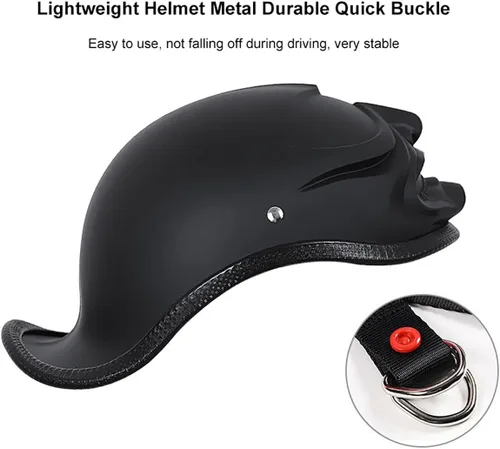 Vista 4 de Half-Shell - Casco de motocicleta, casco de motocicleta con cara abierta, certificación ECE/DOT, medio casco, M (57 ~ 22.8 in)