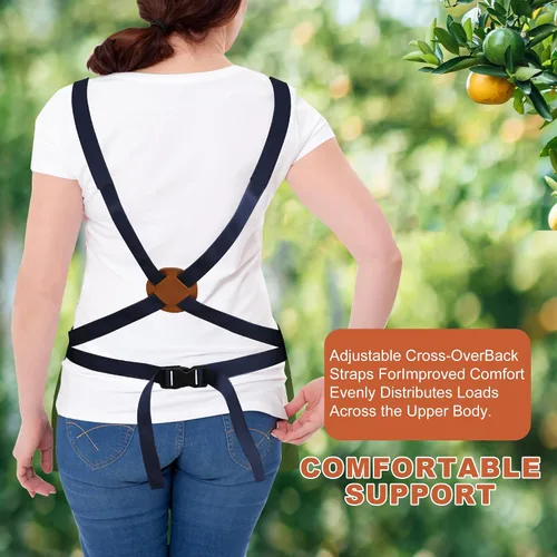 Vista 4 de Gardening Apron with Quick Release Pockets for Women and Men, Water Resistant Picking Pouch