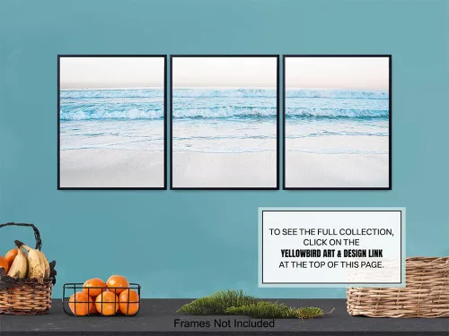 Vista 7 de Juego de impresiones artísticas de pared de olas del océano, fotos contemporáneas de decoración del hogar de 8 x 10 pulgadas para dormitorio, baño