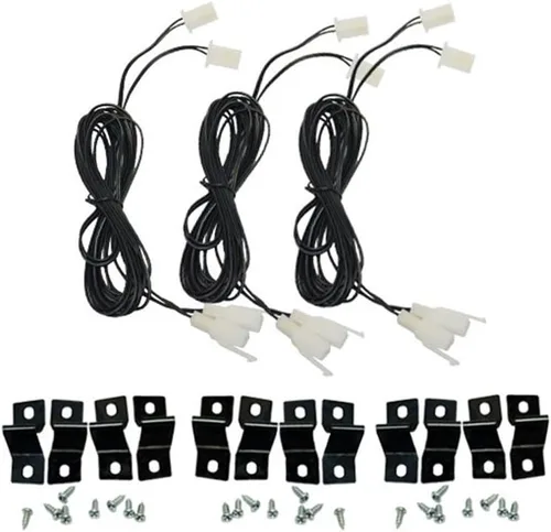 Vista 5 de Barra de luces estroboscópicas de advertencia de emergencia blanca y ámbar, 54 LED, 6 paneles, parabrisas, parrilla, luces estroboscópicas, barras