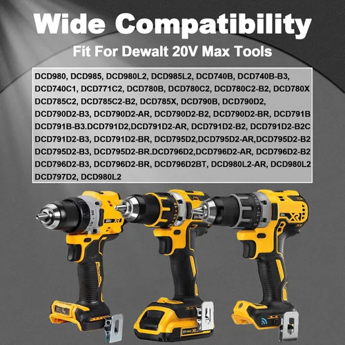 Vista 4 de Clips de cinturón de acero inoxidable para Dewalt - Juego de 10 ganchos para herramientas de taladro con tornillos para Dewalt N268241, compatibles