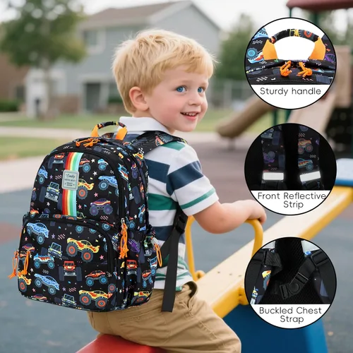 Vista 94 de CAMTOP - Conjunto de mochila y lonchera con estampados divertidos para niños de preescolar y primaria), Y0058-2