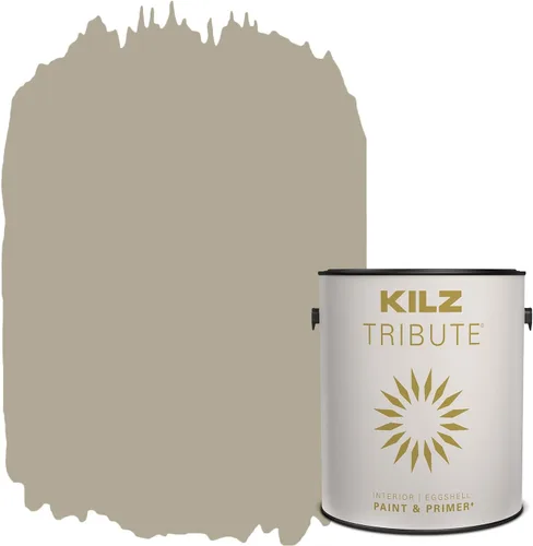 Vista 63 de KILZ TRIBUTE Pintura e imprimación en uno, para interiores, semibrillante, Almost Sage, 1 galón