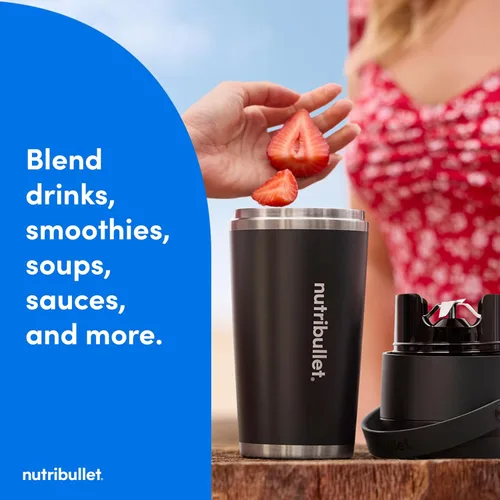 Vista 14 de nutribullet Batidora portátil abatible con vaso aislante, inalámbrico, negro, NBPB50350AK