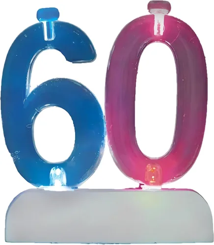 Vista 10 de Juego de velas y número iluminado multicolor para torta de cumpleaños, 5 unidades, 0, Multicolor