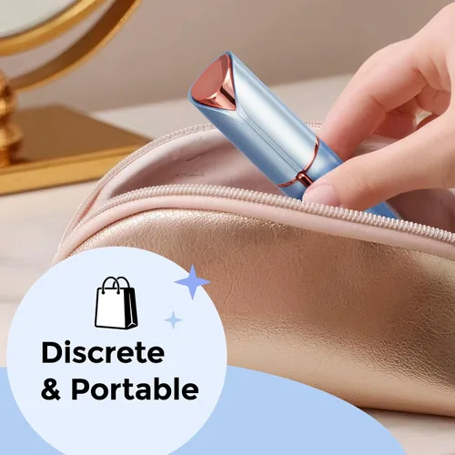 Vista 6 de Kradaa Depilación facial para mujeres: maquinilla de afeitar facial eléctrica con luz LED, mini afeitadora sin dolor y resultados instantáneos