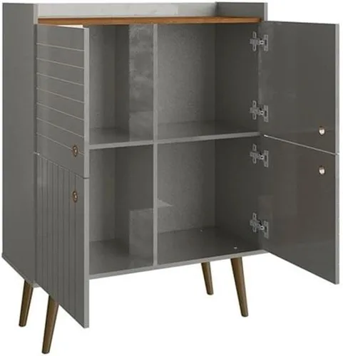 Vista 5 de Manhattan Comfort Bogart - Armario decorativo moderno de mediados de siglo de 45.5 pulgadas para uso en la oficina en casa y sala de estar, incluye