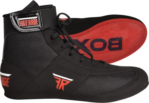 Vista 3 de FISTRAGE - Zapatos de boxeo de cuero para lucha, deportes, entrenamiento, malla, unisex, para hombres y jóvenes, botas auténticas, ligeras